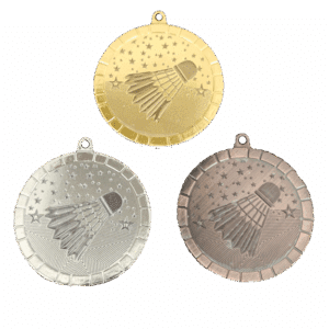 50mm medalj för badminton