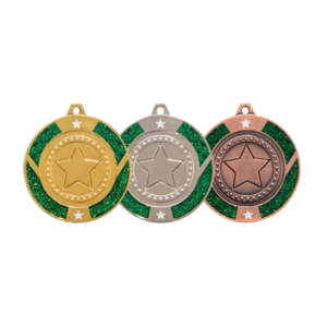 Medalj Stjärna Grön 50mm