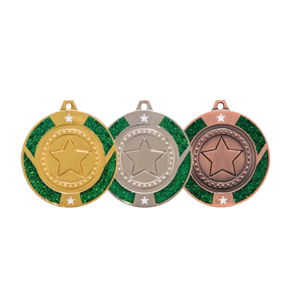 Medalj Stjärna Grön 50mm