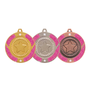 Medalj Stjärna Rosa- 50mm