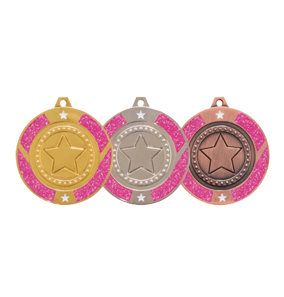 Medalj Stjärna Rosa- 50mm