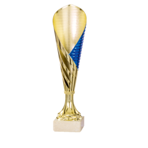 Guld och blåfärgad pokal