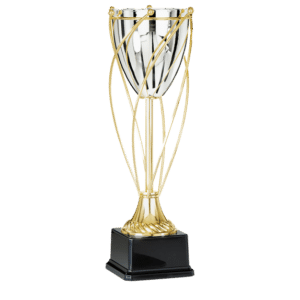 Silverkupa med gulddetaljer