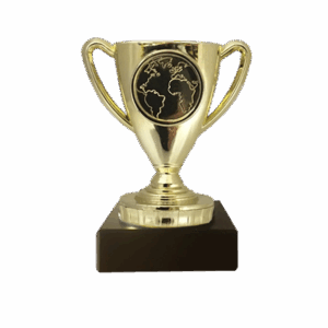 Statyett formad som en pokal