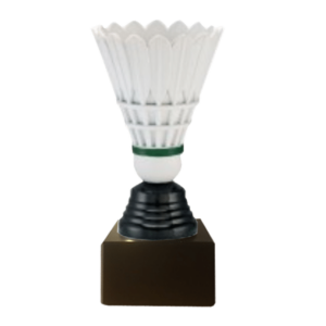 Badmintonstatyett vit fjäderboll