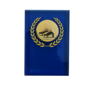 Konståkningsplakett i glas