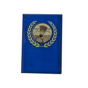 Badmintonplakett i glas