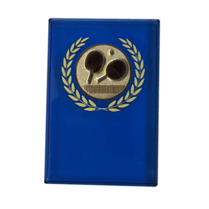 Bordtennisplakett i glas