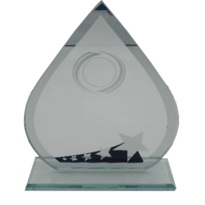 Glasstatyett med stjärnor